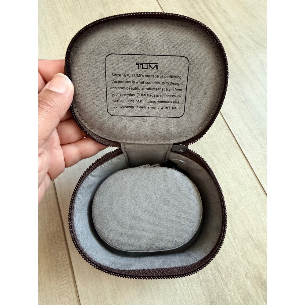 NWOT Tumi 4.25" Leather Zip Around Travel Single Watch Case Roll Box Dark Brown - Picture 5 of 7